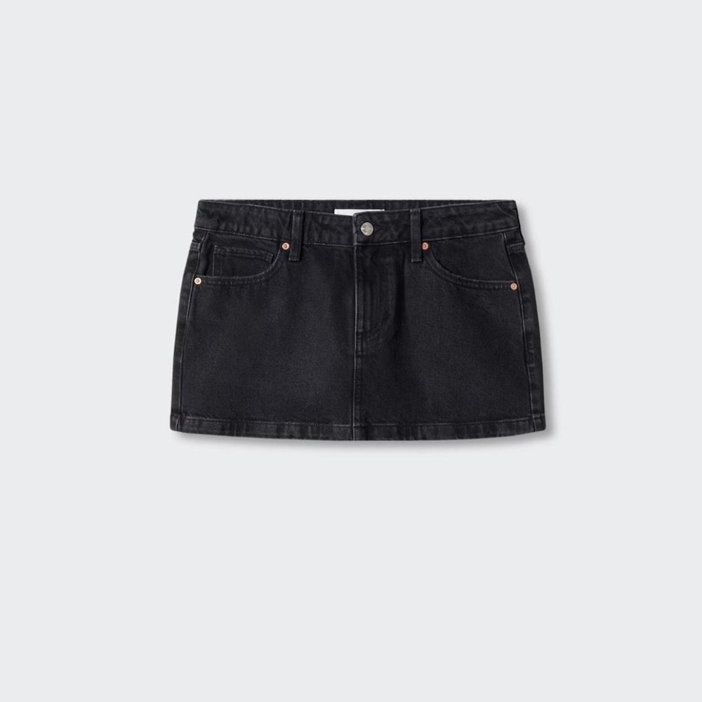 Mango Black Denim Mini Skirt - Picture 3 of 6